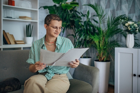 person reading documents